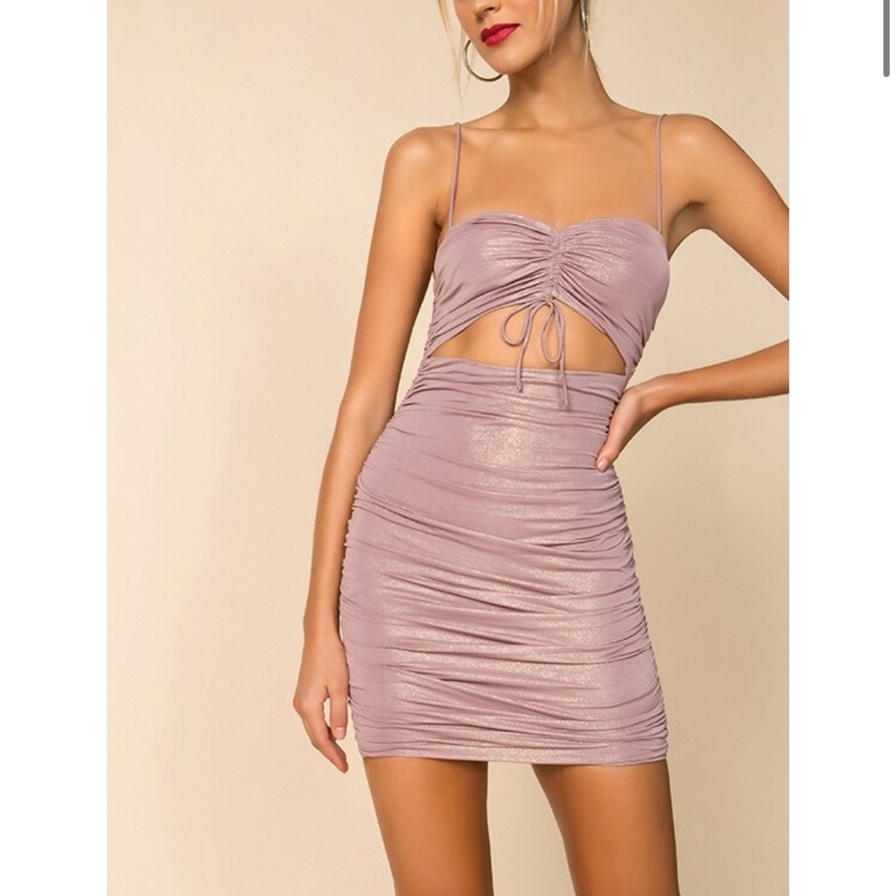 Superdown Ivanka Mini Dress Lilac Purple Shimmery from Revolve